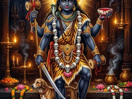 श्री कालभैरवाष्टकम् पाठ एवं सरल हिंदी भावार्थ - भगवान काल भैरव की दिव्य छवि